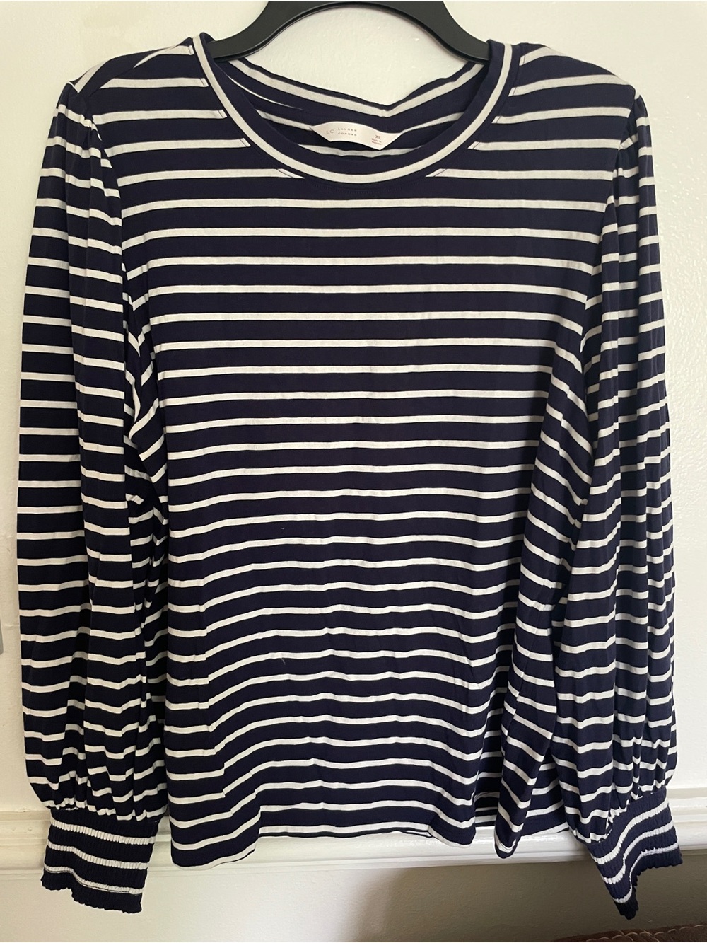 LC Lauren Conrad Navy and White Striped Top